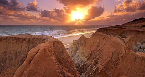 sunset over praia do morro branco