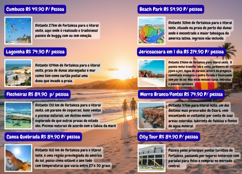 Fortaleza day trips destinations and rates